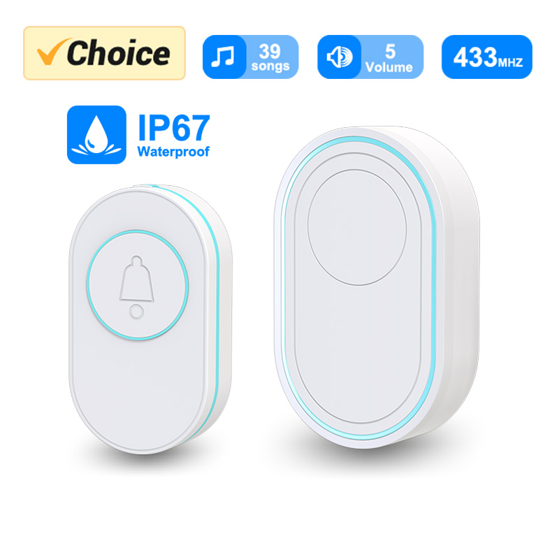 Home Security Bell - Wireless Doorbell IP67 Waterproof OutDoor Button