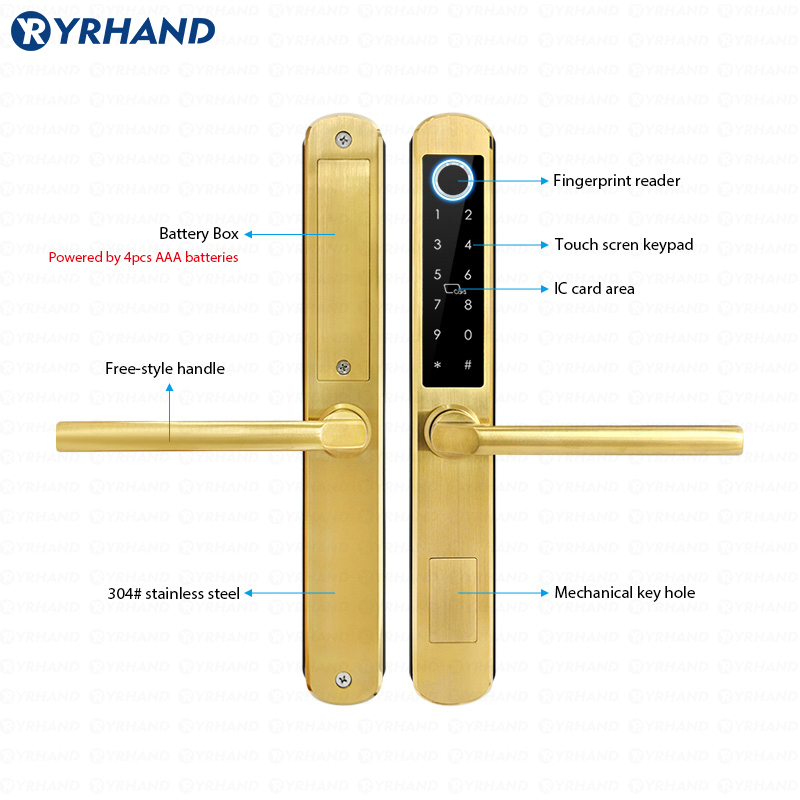 IP66 Gold Stainless steel Slid - đánh giá và giá Home Security Key