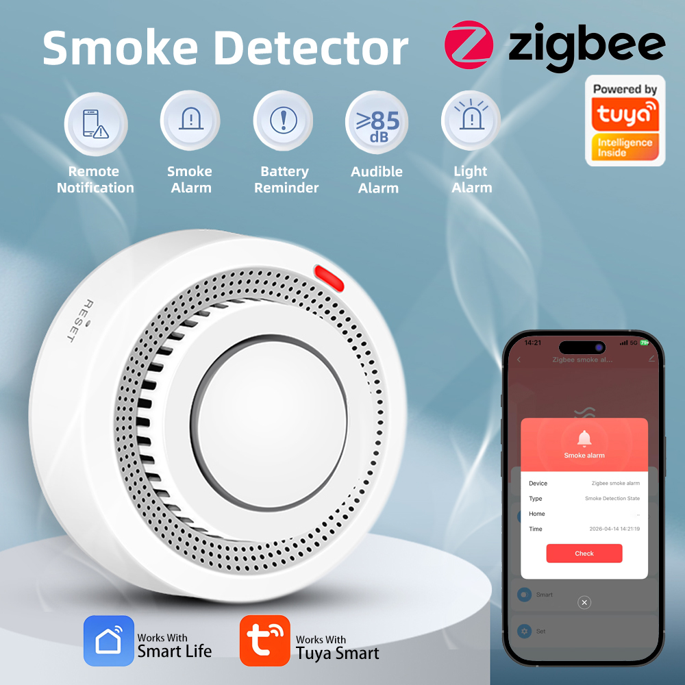 Arumny Tuya Zigbee Smoke Alarm - đánh giá và giá Home Security Battery Replacement