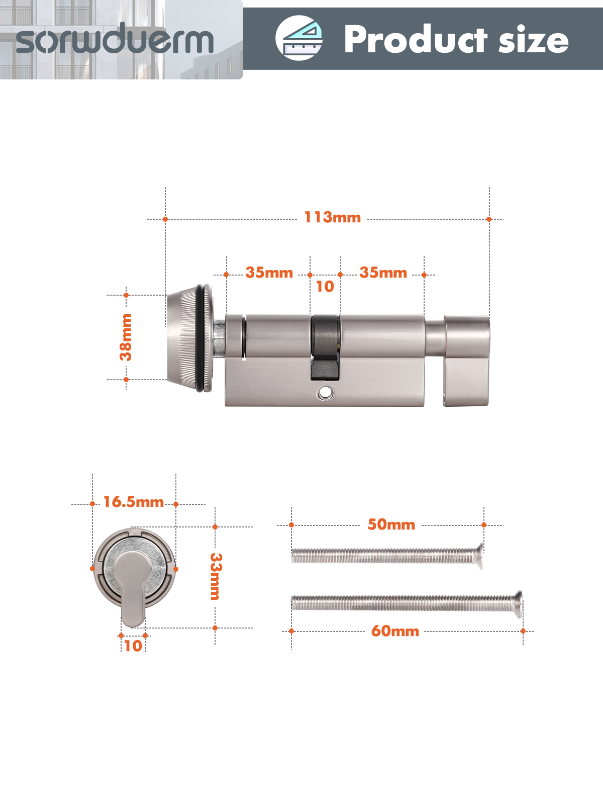 1 Zinc Alloy Indoor Door Lock  - đánh giá và giá Home Security Key