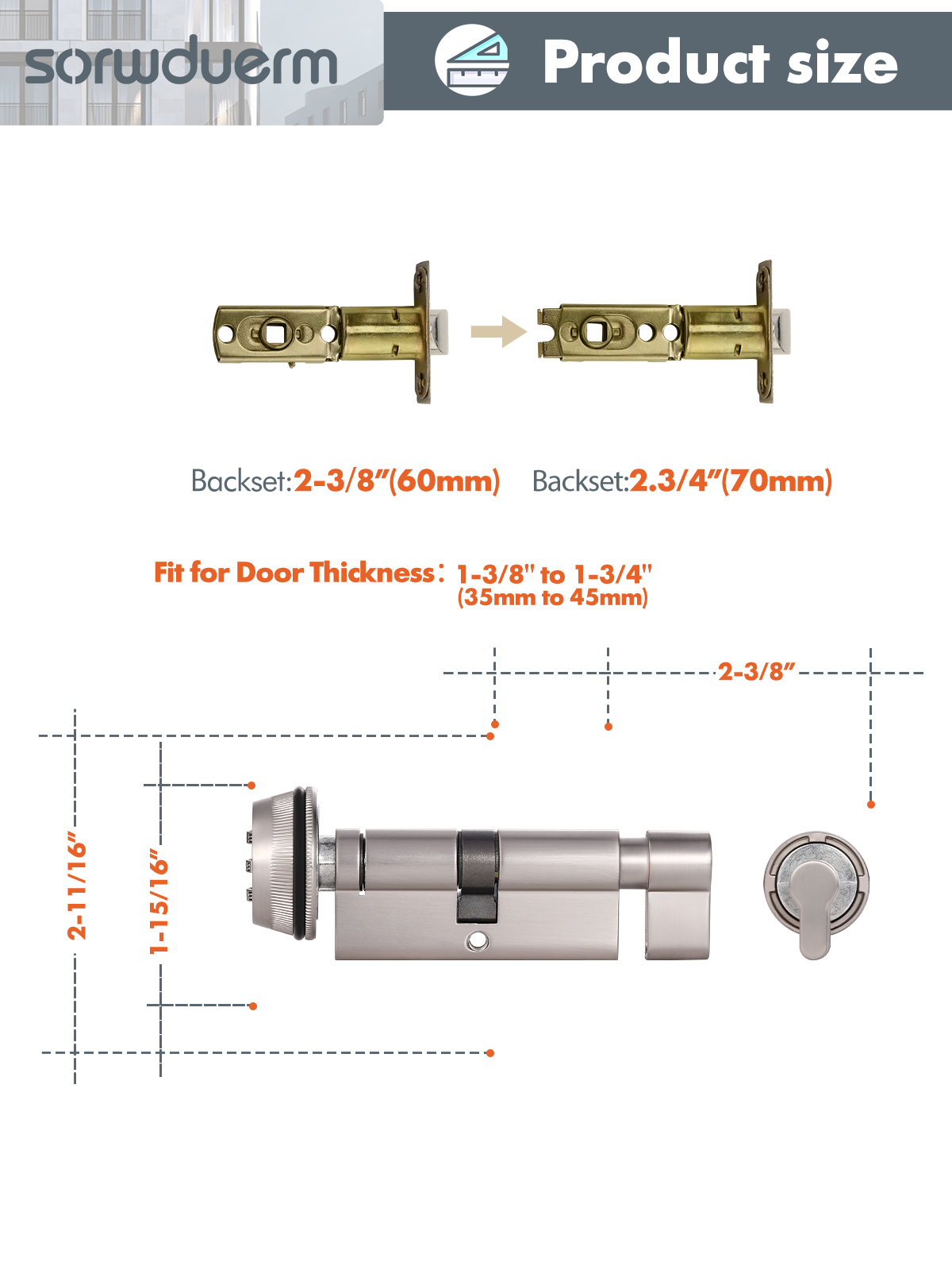 1 Zinc Alloy Indoor Door Lock  - đánh giá và giá Home Security Key