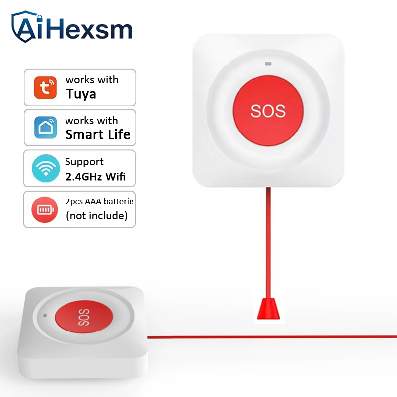 Tuya WiFi SOS Button Easy pull - đánh giá và giá Home Security Key