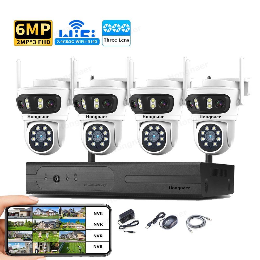 2026 Hongnaer 6MP 4CH 3 Lens 2 - đánh giá và giá Home Security Cameras Wireless
