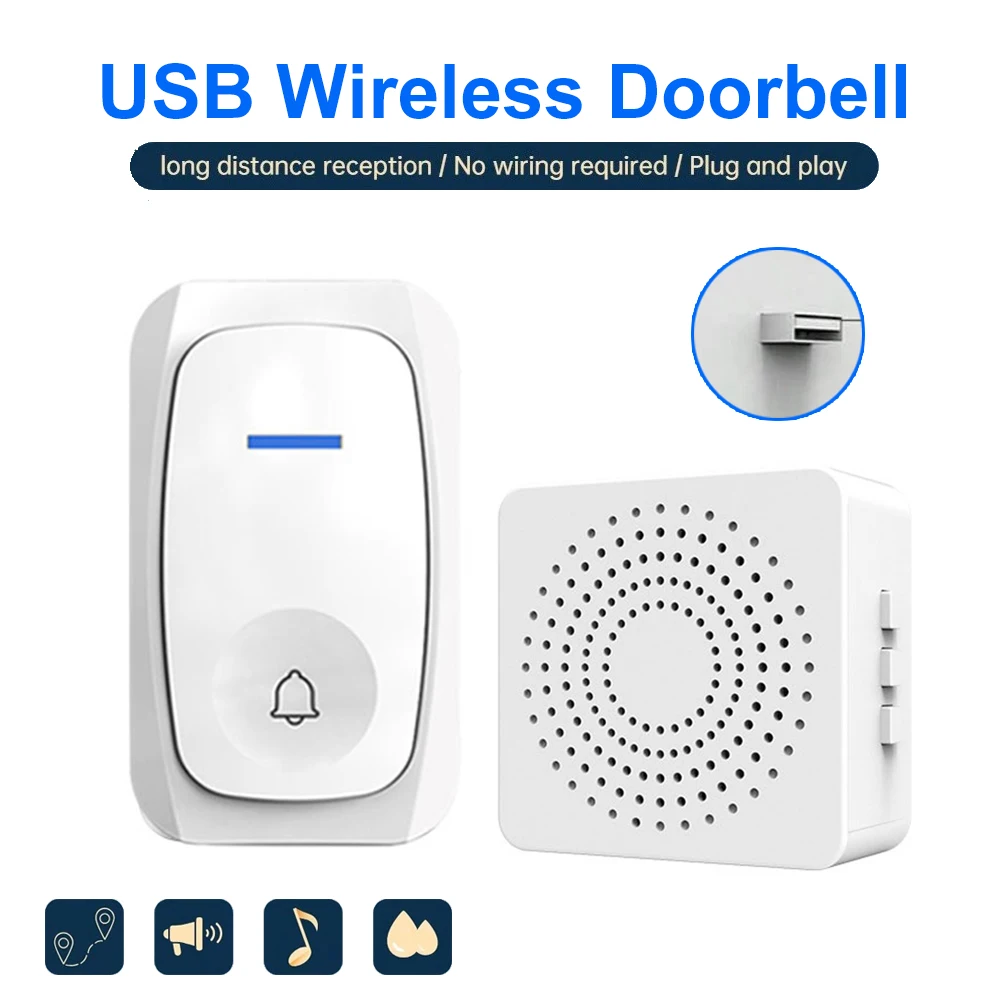 USB Wireless Doorbell Smart We - đánh giá và giá Home Security Bell