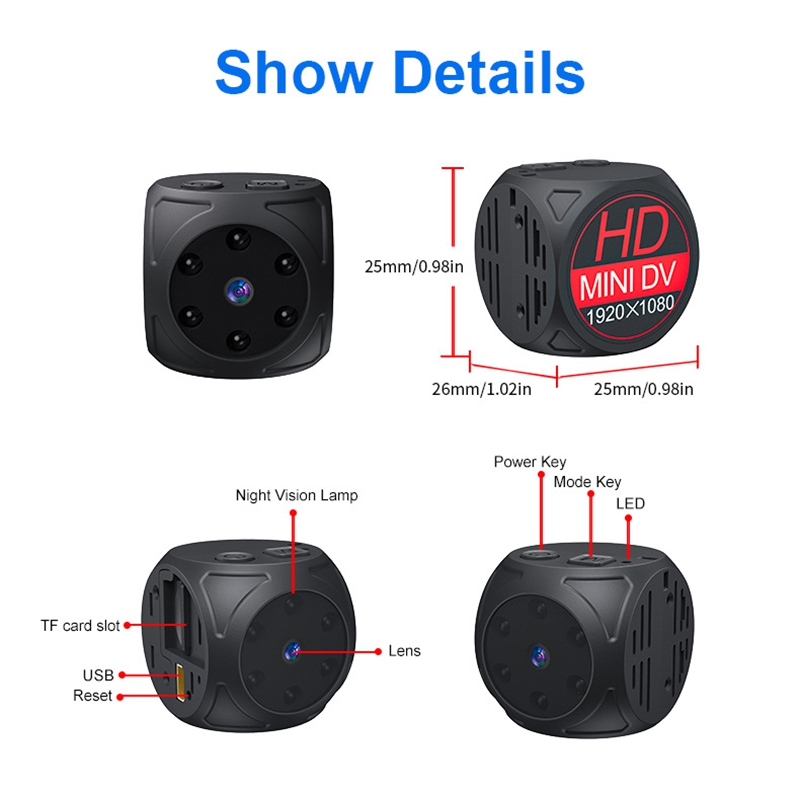 Mini HD Camera 1080p Portable  - đánh giá và giá Home Security Indoor Cameras