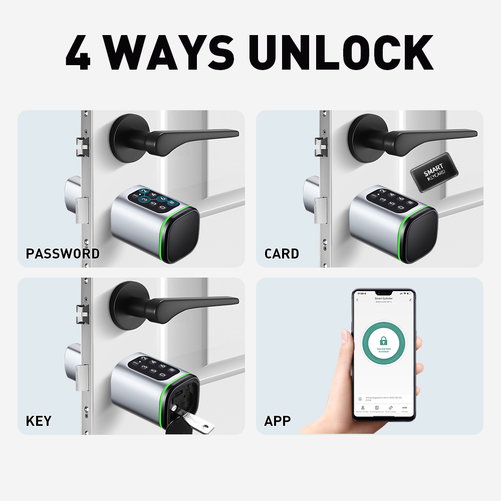 Smart Cylinder Lock Tuya 60-90 - đánh giá và giá Home Security Key